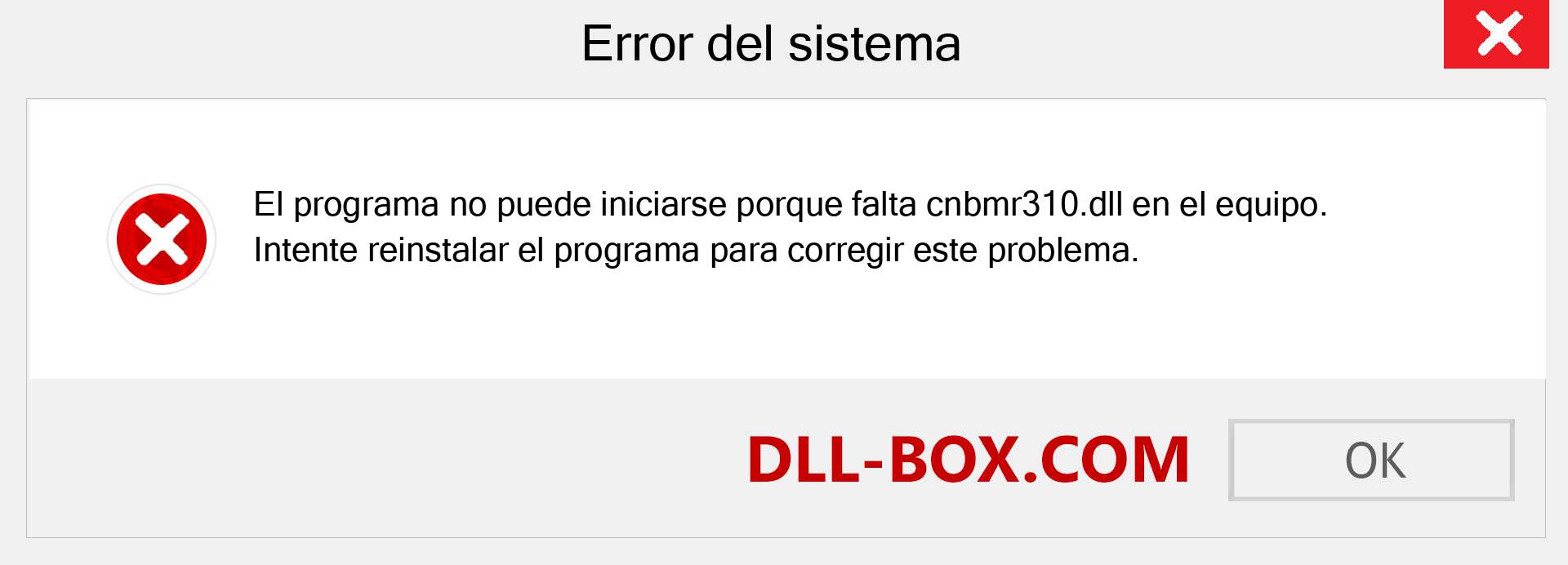 ¿Falta el archivo cnbmr310.dll ?. Descargar para Windows 7, 8, 10 - Corregir cnbmr310 dll Missing Error en Windows, fotos, imágenes